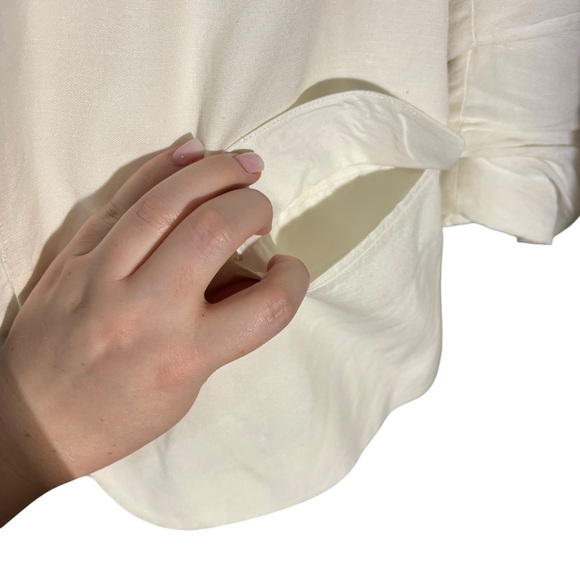 Ann Taylor Factory Women's Size 8 White Collared 3/4 Length Sleeve Blazer Jacket - Picture 5 of 8